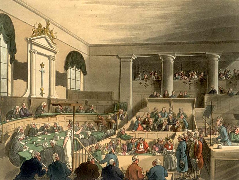 The Old Bailey courtroom, 1808