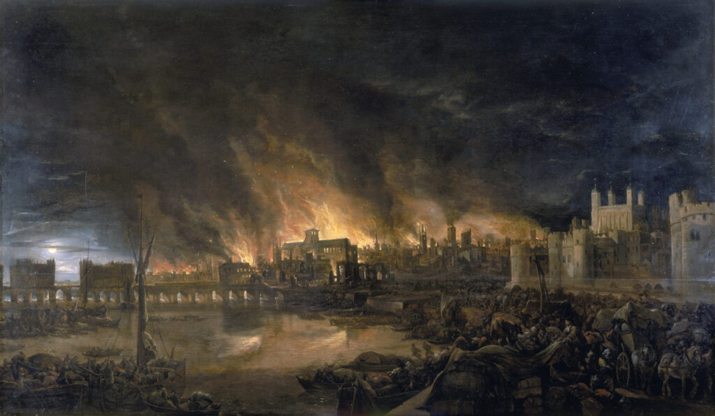 The Great Fire of London, 1666, unknown Dutch School painter